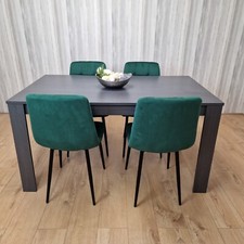 Grey Dining Table and 4 Green