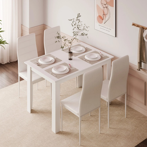 White dining table and - white,