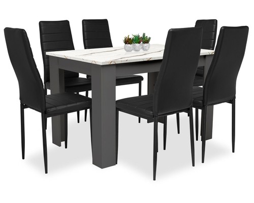 Dining table and chairs - table,