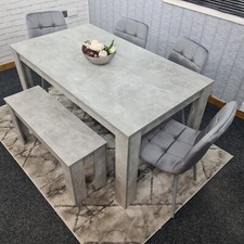 Grey Dining Table and chairs 4