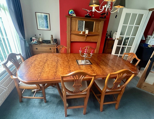 Oval extending wooden - oval, dining