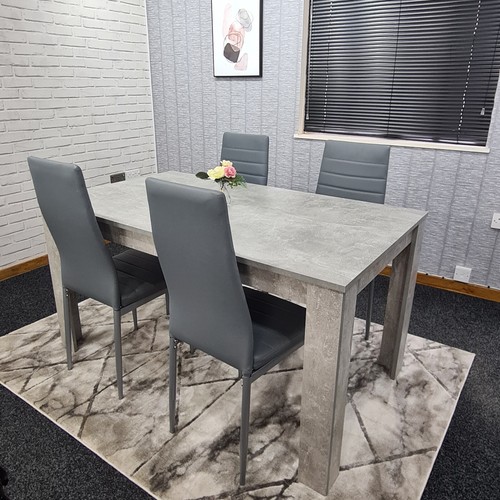 Grey dining table and chairs - grey,