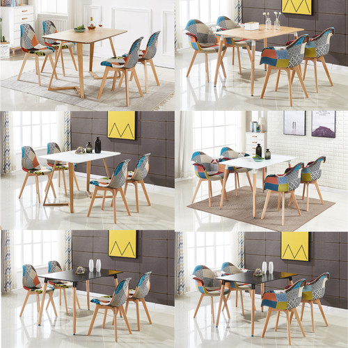 Patchwork dining table set 4 - table,