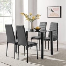 Dining Table Set 4 Faux