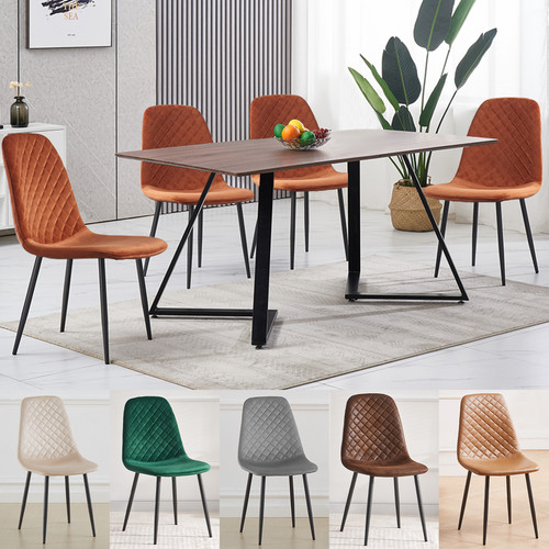 Wooden dining table and velvet - dining,