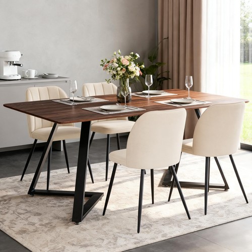 Brown wooden dining table and - brown,